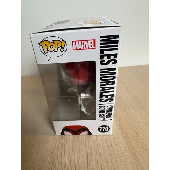 Spider-Man Miles Morales Game Crimson Cowl Suit Funko Pop! Vinyl Figure #770 NEW - Picture 2 of 5